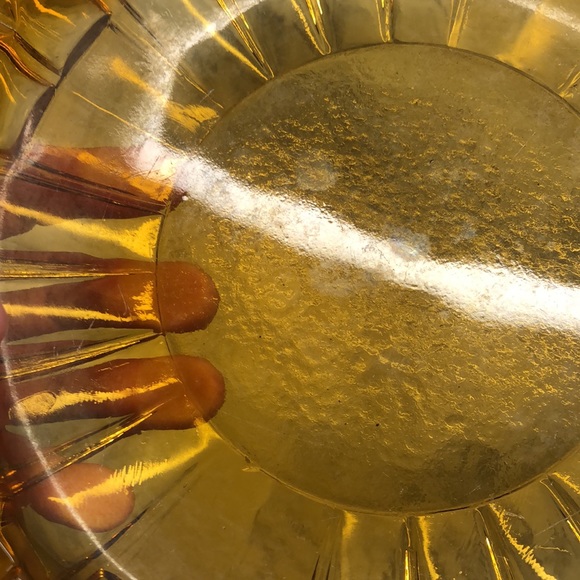 VTG Amber Glass Ashtray 10” - Picture 2 of 4